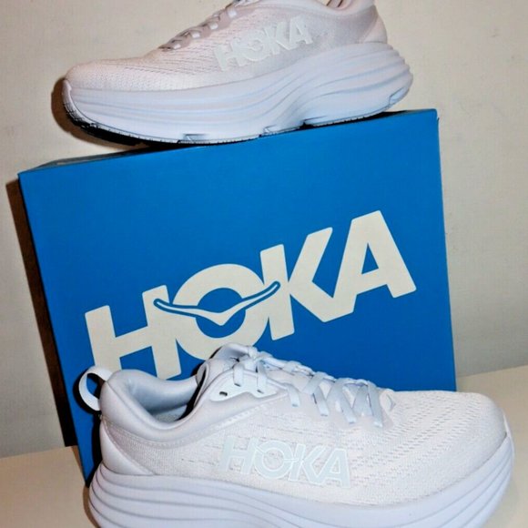 Hoka Shoes - HOKA Women Bondi 8 Running Shoe White